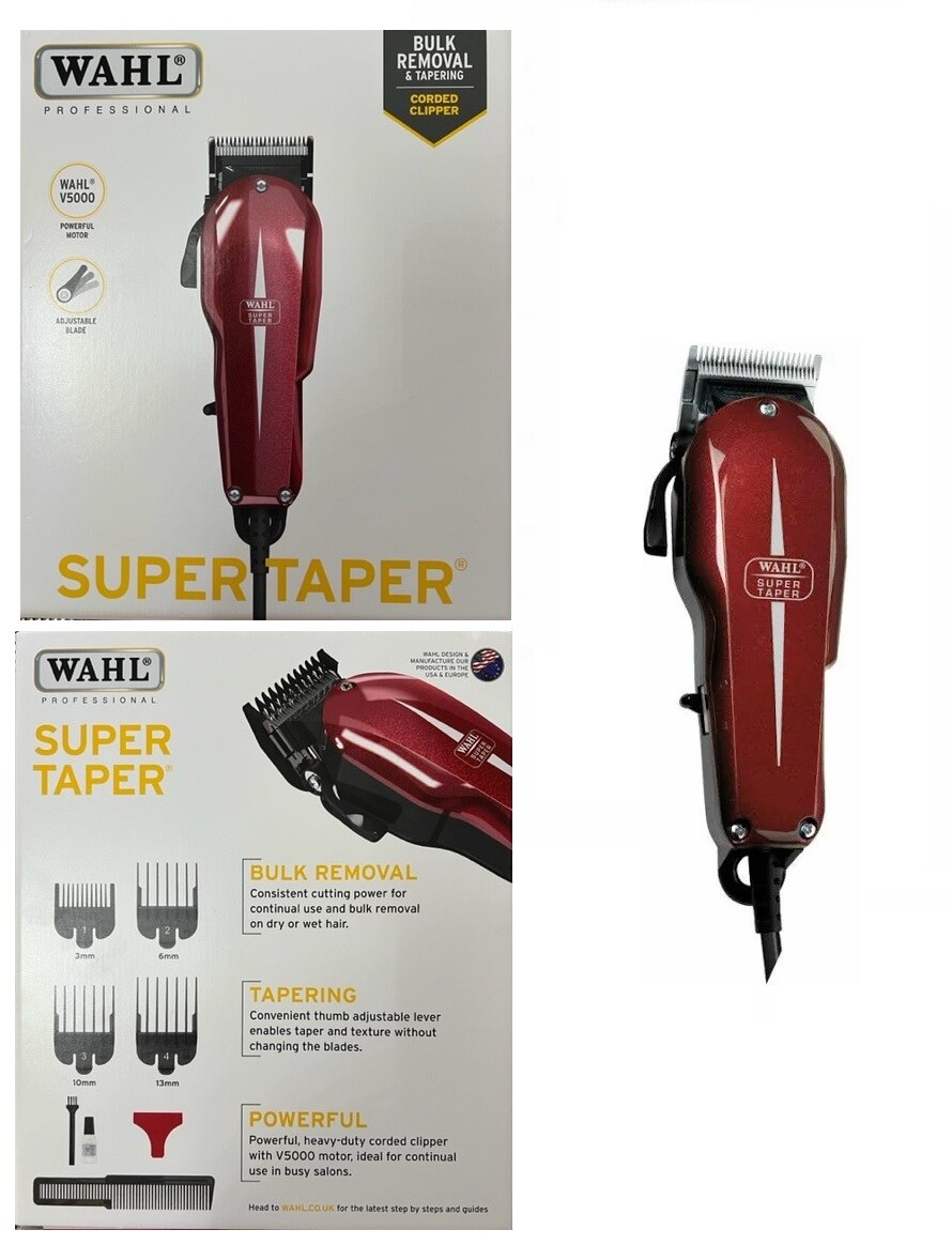 Wahl Professional Super Taper Hair Clippers Corded Three pin Wahl Professional Super Taper Hair Clippers Corded Three pin