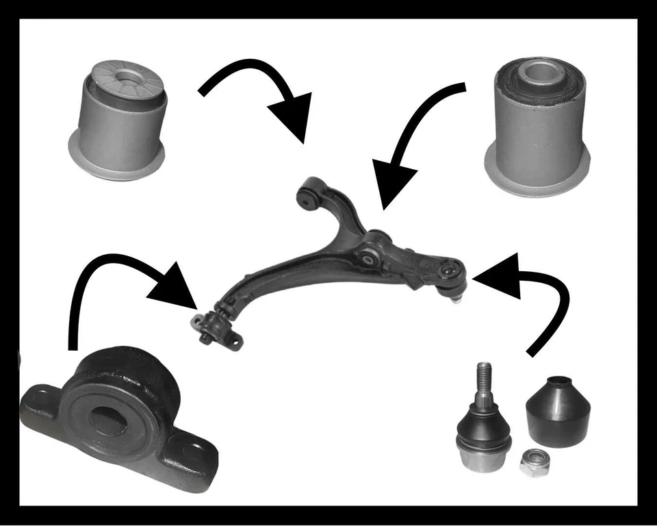 BRAZO DE CONTROL INFERIOR DELANTERO BUJE Y RÓTULA PARA JEEP GRAND CHEROKEE 4 PIEZAS Foto 2 de 2