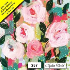  257 TWO Individual Paper LUNCHEON Decoupage Napkins - PAINTED FLOWERS FLORAL