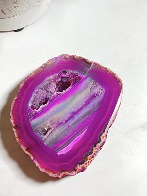 Dyed Agate Crystal Slice