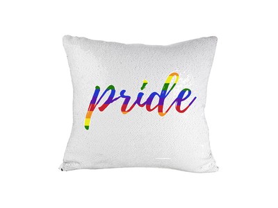 rainbow sequin pillow