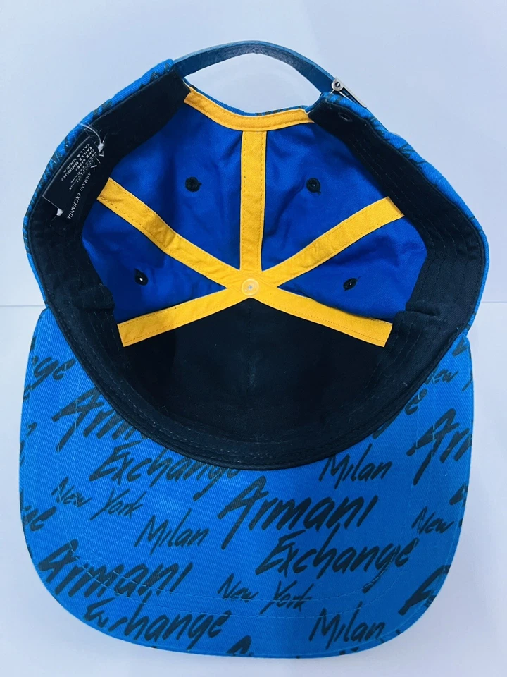 Chapéu boné ajustável vintage Armani Exchange azul e preto ~ Ótimo estado!!! - Imagem 4 de 4