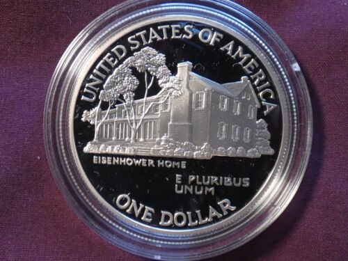 1990-P U.S. Mint Eisenhower Centennial Proof Silver Dollar w/ COA & OGP #3280 - Picture 3 of 14