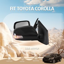 Fit 09-13 Toyota Corolla Original Side Mirrors Folding Pair Black Heated 9 Pins