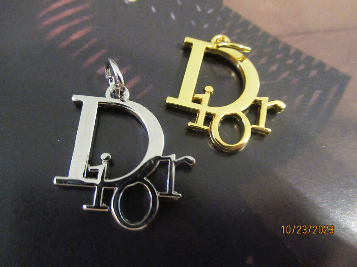 DIOR 2 ZIP PULL charm 24x22MM SILVER , GOLD tone, LOT 2 DIOR 2 ZIP PULL charm 24x22MM SILVER , GOLD tone, LOT 2