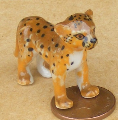 Keramik Gepard Tier Ornament Garten Tumdee Maßstab 1:12 Puppenstube Zubehör