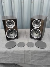 Wharfedale Diamond 220 Bookshelf Speakers Black Pair VGC Bi-Wire Hi-Fi