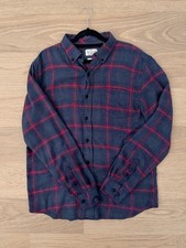 Red & Navy Plaid Flannel Shirt