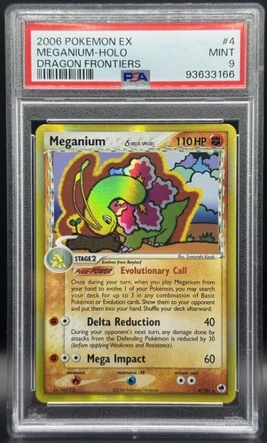 Pokemon TCG PSA 9 Meganium Delta Species Holo EX Dragon Frontiers #4 *LOW POP*