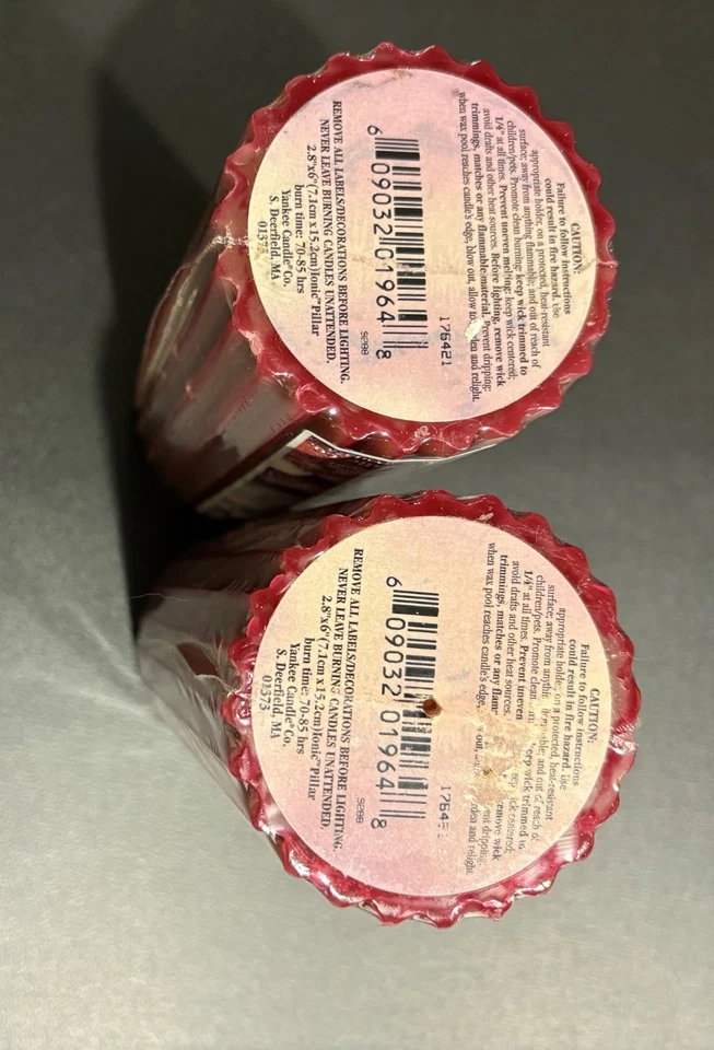 Yankee Candle Sugared Plums Pillar Candles Never Burned Retired Scent  - Image 3 of 4