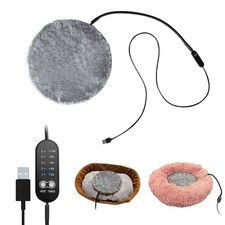 USB Pet Heating Pad with Washable Cover, 5-Temp Timer Turn Any Bed Hea