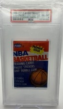 1986-87 Fleer Basketball Wax Pack Patrick Ewing RC sticker PSA 6 low pop of 2!