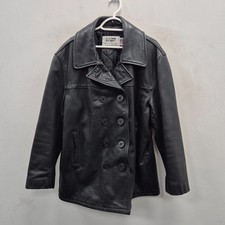 Cappotto Schott NYC USA US 740N pelle navale moto motociclista pesante pavone taglia 44