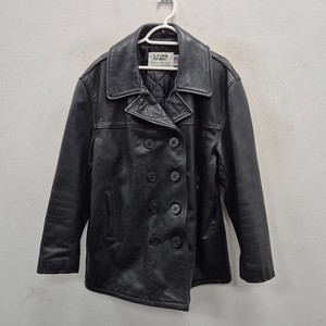 Leather Pea Coat Schott | eBay