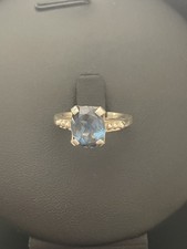 Vintage Sterling Silver Genuine Blue London Topaz Ring Size 8