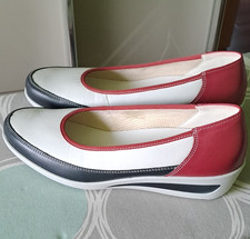 ara Damen Ballerinas Leder Slip-On Weiß/Rot/...