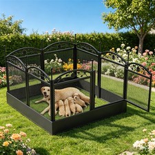 8 Panels Dog Exercise Pen Pet Dog Whelping Breeding Pen Backyard Yard Outdoor