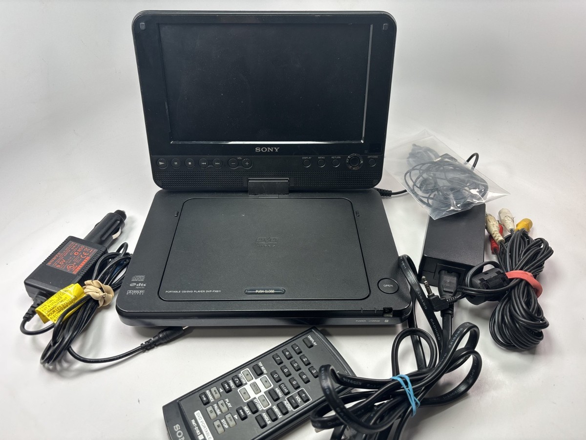 WORKS Sony DVP FX811 Portable DVD Player 8in Screen w/ Charger Car