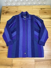AVOCA COLLECTION Blue Purple Tweed Wool Jacket Coat Large Wicklow Ireland