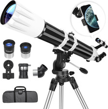 90Mm Aperture 900Mm Astronomical Refractor Telescope with AZ Mount and Carry Bag