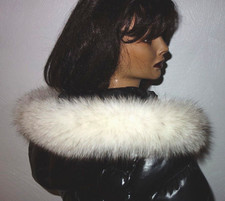 Fuchs Pelz Kapuze Kragen Polarfuchs Fellkragen  Schal Pelzstreifen Jacke Parka