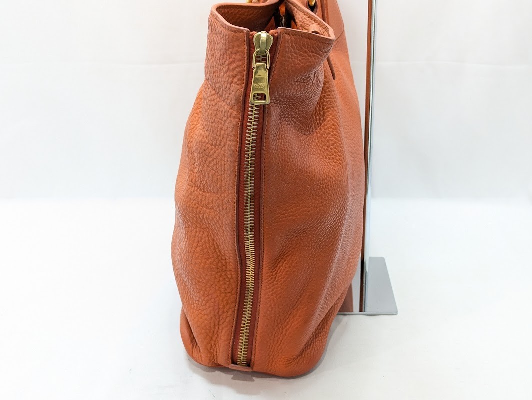 PRADA Vitello Daino Logo Leather 2way Shoulder Tote Bag Orange BN1713 Authentic thumbnail 8