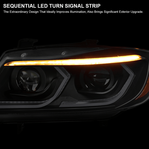 Fits 2006-2011 BMW E90 E91 3-Series Sedan Black Projector Headlights LED Tube - Picture 10 of 13