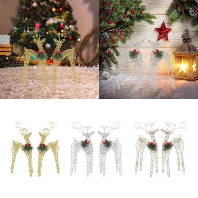 2Pcs Beleuchtete Deer Figuren Weihnachten Dekorationen für Wohnzimmer Party