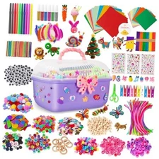  Arts and Crafts Supplies for Kids-2200+ Pcs DIY Arts & Craft Kit for purple