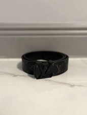Louis Vuitton Belt Black Logo Buckle Mens Dre...