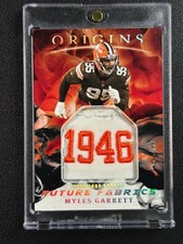 1/1 MYLES GARRETT 2021 PANINI ORIGINS FUTURE FABRICS GAME-USED LOGO PATCH 1/1