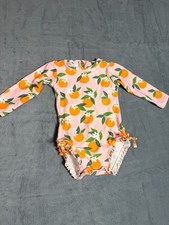 RuffleButts Orange You The Sweetest Long Sleeve Rash Guard 18-24m