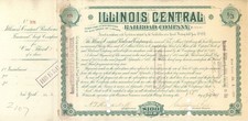 Illinois Central Railroad Co. signed by Stuyvesant Fish - 1887 dated Autograph