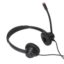 RJ9 Telephone Headset Noise Cancelling Binaural Corded Cell Phone Headphone CJAB