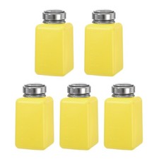 5Pack 6.8 Oz/200ml Alcohol Push Down Pump Dispenser Bottle Press Yellow