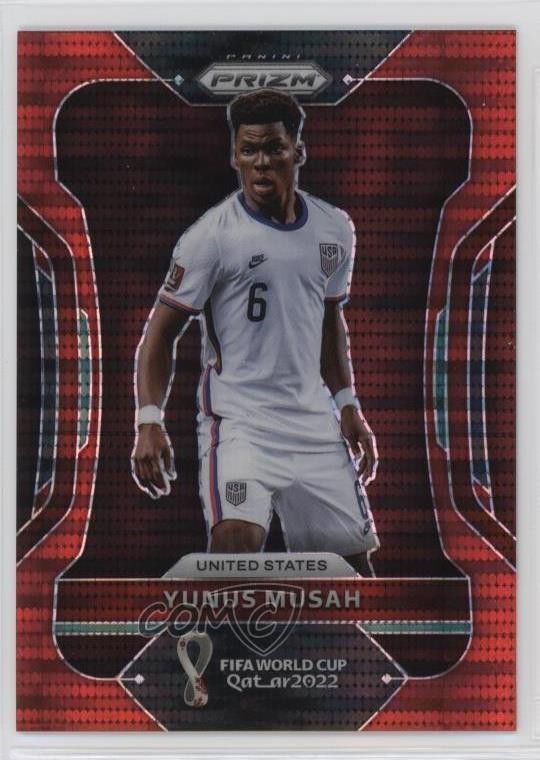 2022 Panini Prizm World Cup Qatar Breakaway Red 54/99 Yunus Musah #210 14tf