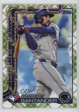 2025 Topps Holiday Holiday Green Plaid Anthony Santander #H14 1u6