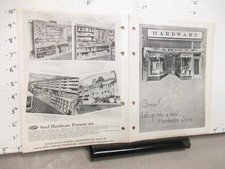 Aurora 1930s store display sales folder hardware tools stove axe saw rake paint