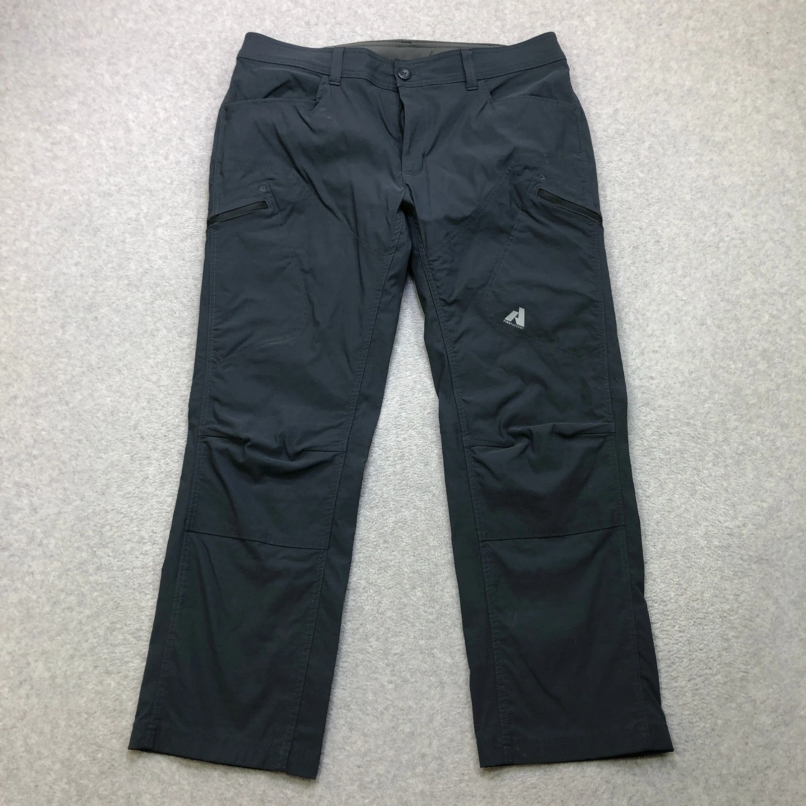Eddie Bauer First Acent Pants Men's 38x30 Grey Outdoor Hiking Nylon Double Knee