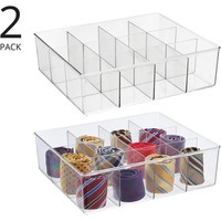 Mdesign Aufbewahrungsbox Mit 12 FäChern 2Er Set Schrankbox Transparent