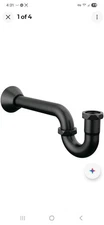 Delta Matte Black Drain Pipe P-Trap with Escutcheon DT031141-BL Modern New