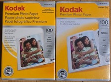 Kodak Premium Photo Paper 100 Sheets Gloss 4x6" Instant Dry 2 pack NEW