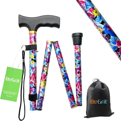Begrit Gehstock Klappbar Für Damen Bunt Elegant Höhenverstellbar - Spazierstock