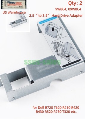 X2 9W8C4 2.5''to 3.5''SAS/SATA HDD/SSD Adapter Bracket for Dell R720 T620 R420