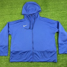 Nike Women s Dri-FIT Full Zip Hoodie Blue Textured Athletic Jacket Medium