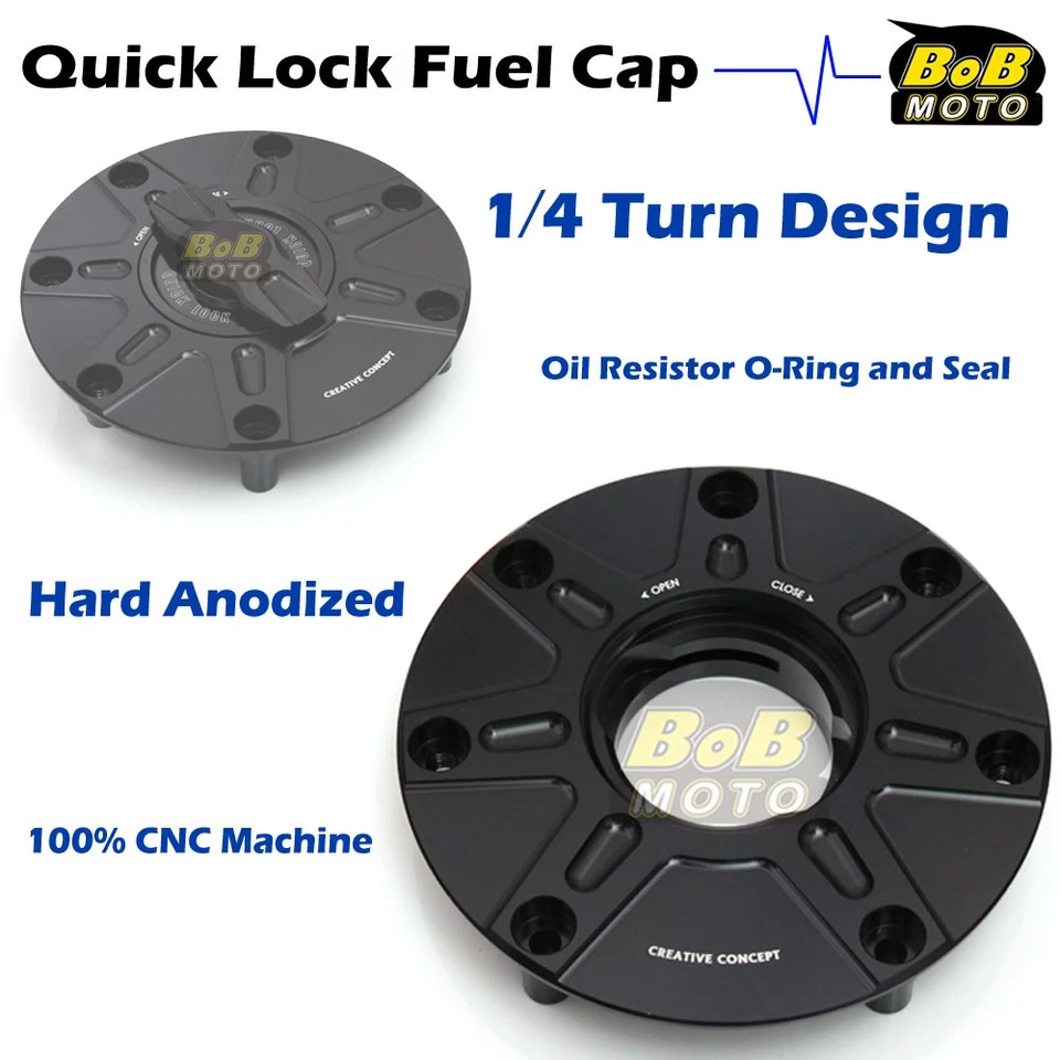 Tapa de combustible de bloqueo rápido TITANIUM FCR para Honda CBR1000RR Fireblade 04-13 12 11 10 09 Foto 3 de 4