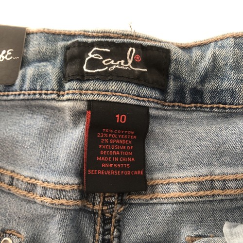 Earl Womens Shorts 10 Blue Stars Stripes American Flag Embroidered NWT - Picture 8 of 16