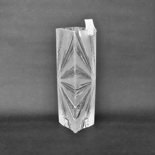 vintage Warmensteinach Glaswerke heavy lead crystal hand-cut 24% PbO glass vase - Picture 6 of 18