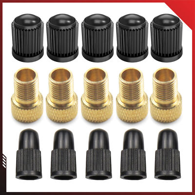 Fahrrad-Ventil Adapter Set Zubehör Dunlop / Presta auf Schrader-Adapter & Kappen