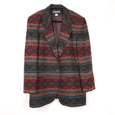 Casablanca womens 12 vintage blazer Southwestern Aztec Western wool country